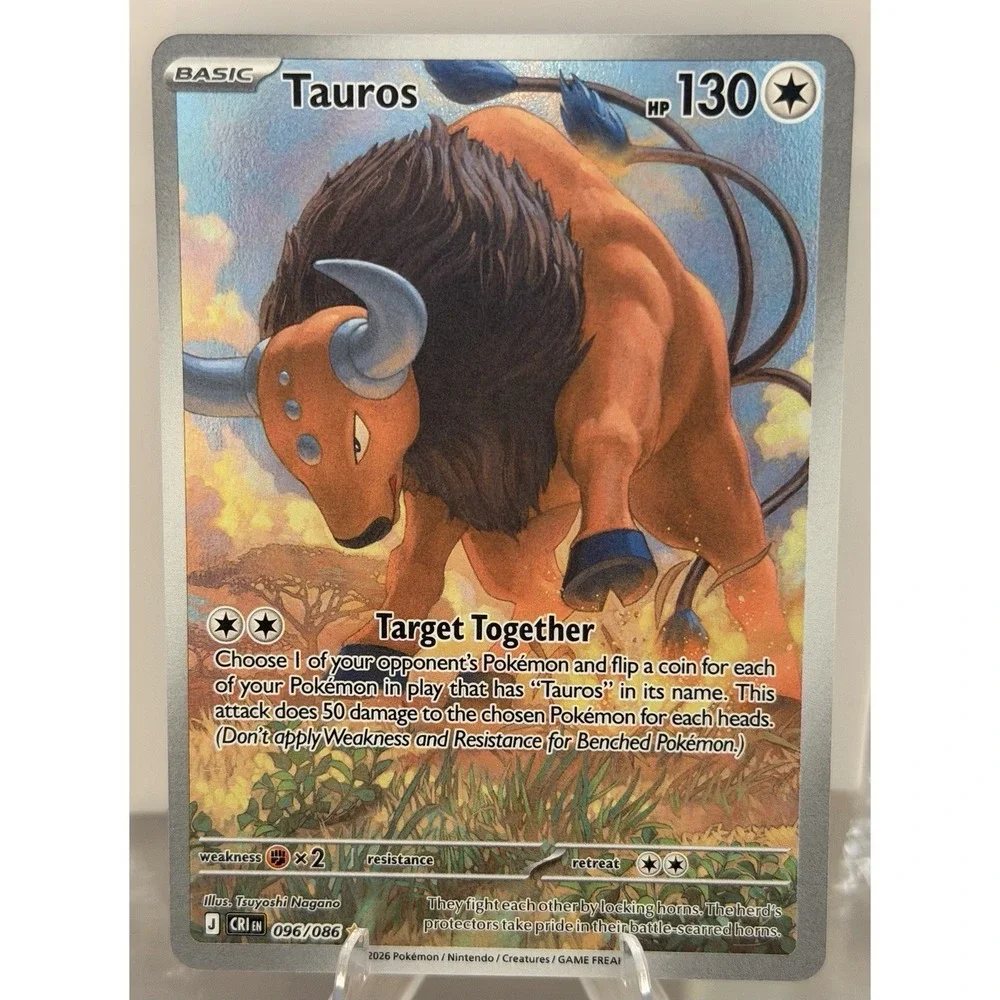 Tauros 096/086 Illustration Rare 2026 Pokemon Chaos Rising Full Art Card